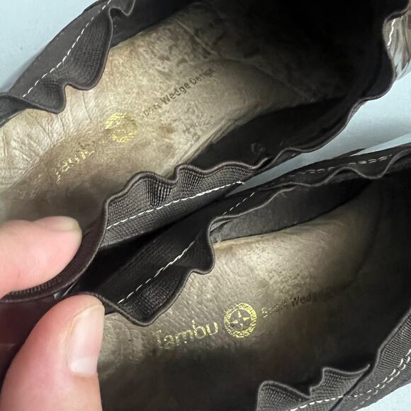 Jambu Women’s 10 CALI Marble Brown Patent Leather Platform Clogs - Picture 8 of 11